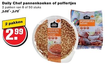 Aanbiedingen Daily chef pannenkoeken of poffertjes - Daily chef - Geldig van 10/08/2016 tot 16/08/2016 bij Hoogvliet