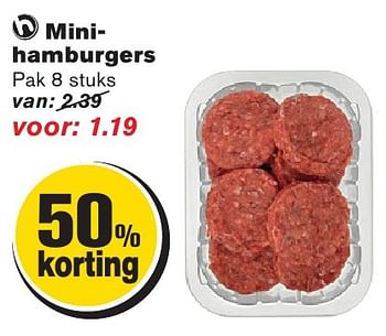 Aanbiedingen Minihamburgers - Huismerk - Hoogvliet - Geldig van 10/08/2016 tot 16/08/2016 bij Hoogvliet