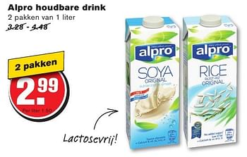 Aanbiedingen Alpro houdbare drink - Alpro Soya - Geldig van 10/08/2016 tot 16/08/2016 bij Hoogvliet