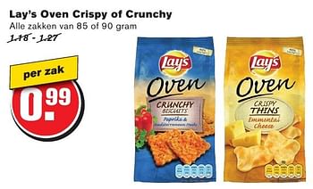 Aanbiedingen Lay`s oven crispy of crunchy - Lay's - Geldig van 10/08/2016 tot 16/08/2016 bij Hoogvliet