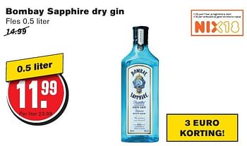 Aanbiedingen Bombay sapphire dry gin - Bombay - Geldig van 10/08/2016 tot 16/08/2016 bij Hoogvliet