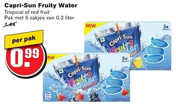 Aanbiedingen Capri-sun fruity water - Capri-Sun - Geldig van 10/08/2016 tot 16/08/2016 bij Hoogvliet
