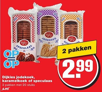 Aanbiedingen Dijkies jodekoek, karamelkoek of speculaas - Huismerk - Hoogvliet - Geldig van 10/08/2016 tot 16/08/2016 bij Hoogvliet