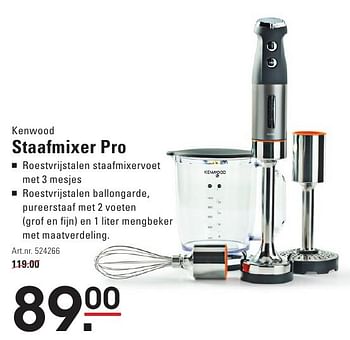 Aanbiedingen Kenwood staafmixer pro - Kenwood - Geldig van 04/08/2016 tot 22/08/2016 bij Sligro