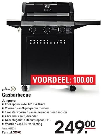 Aanbiedingen Bonfire gasbarbecue jonquera - Bonfire - Geldig van 04/08/2016 tot 22/08/2016 bij Sligro