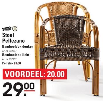 Aanbiedingen Stoel pellezano bamboelook donker - Sediamo - Geldig van 04/08/2016 tot 22/08/2016 bij Sligro