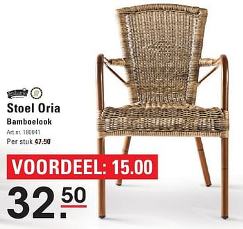 Aanbiedingen Stoel oria bamboelook - Sediamo - Geldig van 04/08/2016 tot 22/08/2016 bij Sligro