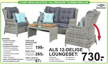 Aanbiedingen Als 12-delige loungeset - Bois le Duc - Geldig van 15/08/2016 tot 04/09/2016 bij Van Cranenbroek