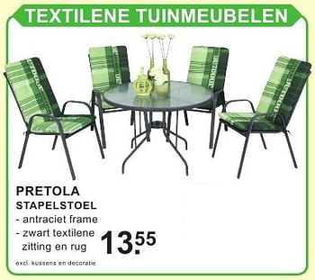 Aanbiedingen Pretola stapelstoel - Huismerk - Van Cranenbroek - Geldig van 15/08/2016 tot 04/09/2016 bij Van Cranenbroek