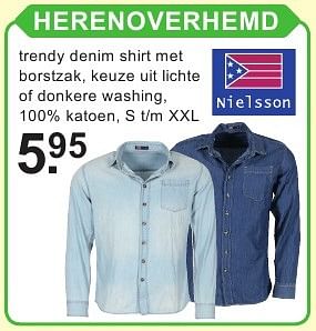 Aanbiedingen Herenoverhemd - Nielsson - Geldig van 15/08/2016 tot 04/09/2016 bij Van Cranenbroek