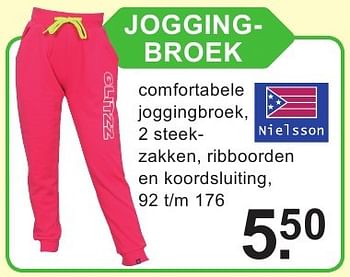 Aanbiedingen Jogging- broek - Nielsson - Geldig van 15/08/2016 tot 04/09/2016 bij Van Cranenbroek