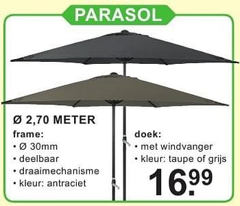 Aanbiedingen Parasol - Huismerk - Van Cranenbroek - Geldig van 15/08/2016 tot 04/09/2016 bij Van Cranenbroek