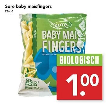 Aanbiedingen Sore baby maïsfingers - Sore - Geldig van 14/08/2016 tot 20/08/2016 bij Deen Supermarkten