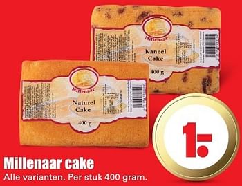 Aanbiedingen Millenaar cake - Huismerk - Dirk - Geldig van 14/08/2016 tot 20/08/2016 bij Lekker Doen