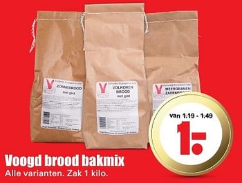 Aanbiedingen Voogd brood bakmix - Huismerk - Dirk - Geldig van 14/08/2016 tot 20/08/2016 bij Lekker Doen