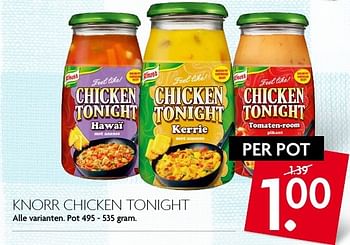 Aanbiedingen Knorr chicken tonight - Knorr - Geldig van 14/08/2016 tot 20/08/2016 bij Deka Markt