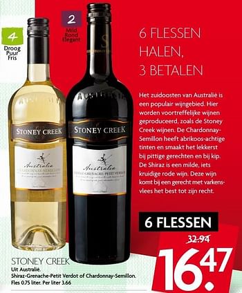 Aanbiedingen Stoney creek - Witte wijnen - Geldig van 14/08/2016 tot 20/08/2016 bij Deka Markt