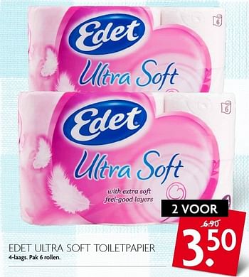 Aanbiedingen Edet ultra soft toiletpapier - Edet - Geldig van 14/08/2016 tot 20/08/2016 bij Deka Markt