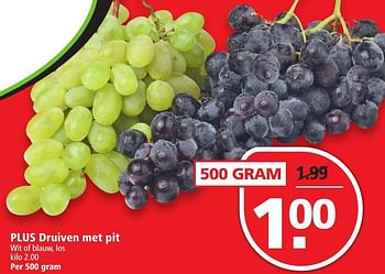 Aanbiedingen Plus druiven met pit - Huismerk - Plus - Geldig van 14/08/2016 tot 20/08/2016 bij Plus