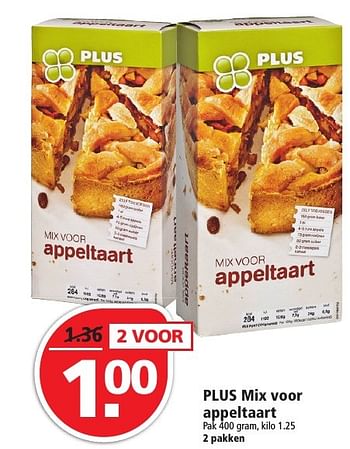 Aanbiedingen Plus mix voor appeltaart - Huismerk - Plus - Geldig van 14/08/2016 tot 20/08/2016 bij Plus