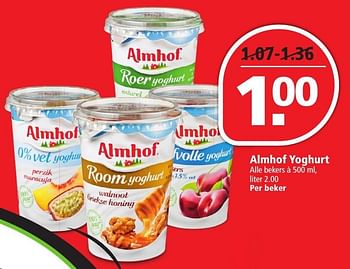 Aanbiedingen Almhof yoghurt - Almhof - Geldig van 14/08/2016 tot 20/08/2016 bij Plus