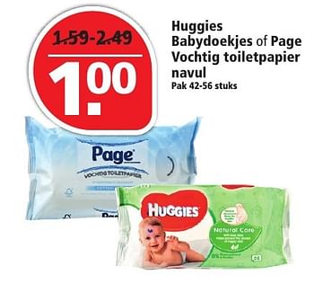 Aanbiedingen Huggies babydoekjes of page vochtig toiletpapier navul - Huismerk - Plus - Geldig van 14/08/2016 tot 20/08/2016 bij Plus