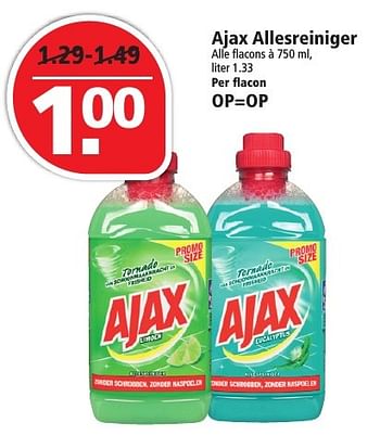 Aanbiedingen Ajax allesreiniger - Ajax - Geldig van 14/08/2016 tot 20/08/2016 bij Plus