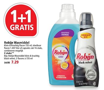 Aanbiedingen Robijn wasmiddel klein + krachtig black velvet - Robijn - Geldig van 14/08/2016 tot 20/08/2016 bij Plus