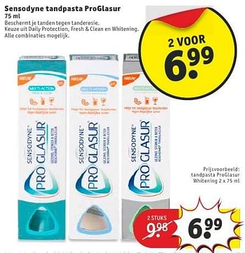 Aanbiedingen Tandpasta proglasur whitening - Sensodyne - Geldig van 09/08/2016 tot 21/08/2016 bij Kruidvat