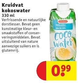 Aanbiedingen Kruidvat kokoswater - Huismerk - Kruidvat - Geldig van 09/08/2016 tot 21/08/2016 bij Kruidvat