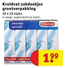 Aanbiedingen Kruidvat zakdoekjes grootverpakking - Huismerk - Kruidvat - Geldig van 09/08/2016 tot 21/08/2016 bij Kruidvat