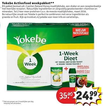 Aanbiedingen Yokebe activefood weekpakket - Yokebe - Geldig van 09/08/2016 tot 21/08/2016 bij Kruidvat