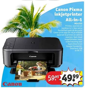 Aanbiedingen Canon pixma inkjetprinter all-in-1 - Canon - Geldig van 09/08/2016 tot 21/08/2016 bij Kruidvat