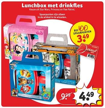 Aanbiedingen Lunchbox met drinkfles - Disney - Geldig van 09/08/2016 tot 21/08/2016 bij Kruidvat