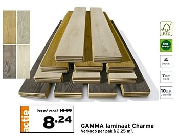 Aanbiedingen Gamma laminaat charme - Huismerk - Gamma - Geldig van 15/08/2016 tot 21/08/2016 bij Gamma