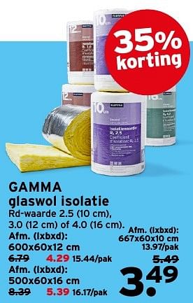 Aanbiedingen Gamma glaswol isolatie - Huismerk - Gamma - Geldig van 15/08/2016 tot 21/08/2016 bij Gamma