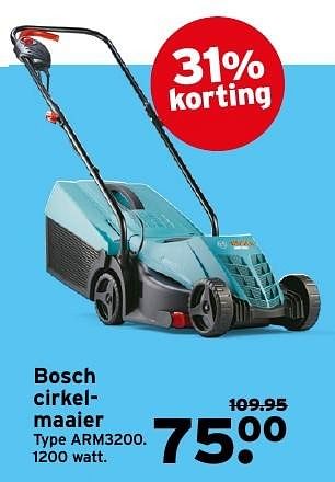 Aanbiedingen Bosch cirkelmaaier arm3200 - Bosch - Geldig van 15/08/2016 tot 21/08/2016 bij Gamma