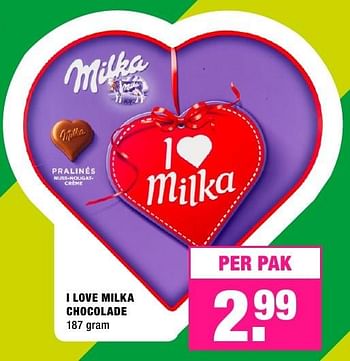 Aanbiedingen I love milka chocolade - Milka - Geldig van 15/08/2016 tot 28/08/2016 bij Big Bazar