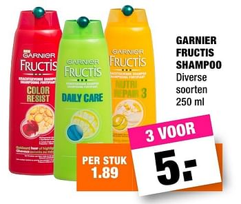 Aanbiedingen Garnier fructis shampoo - Garnier - Geldig van 15/08/2016 tot 28/08/2016 bij Big Bazar