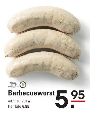 Aanbiedingen Barbecueworst - Kaldenberg - Geldig van 04/08/2016 tot 22/08/2016 bij Sligro