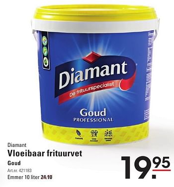 Aanbiedingen Diamant vloeibaar frituurvet goud - Diamant - Geldig van 04/08/2016 tot 22/08/2016 bij Sligro