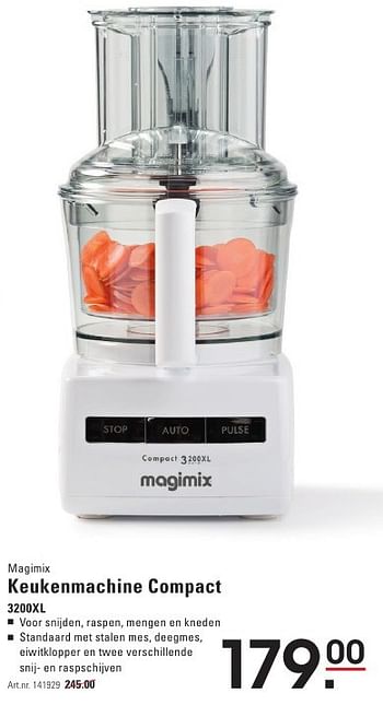 Aanbiedingen Magimix keukenmachine compact 3200xl - Magimix - Geldig van 04/08/2016 tot 22/08/2016 bij Sligro