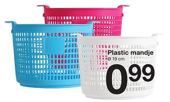 Aanbiedingen Plastic mandje - Huismerk - Zeeman  - Geldig van 20/08/2016 tot 31/12/2016 bij Zeeman