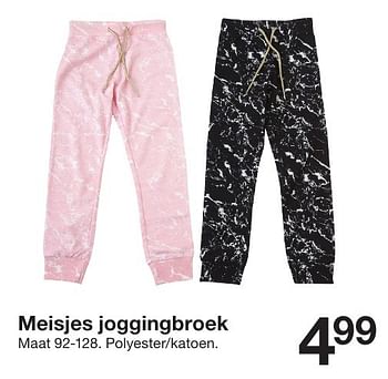 Aanbiedingen Meisjes joggingbroek - Huismerk - Zeeman  - Geldig van 20/08/2016 tot 02/09/2016 bij Zeeman