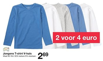 Aanbiedingen Jongens t-shirt v-hals - Huismerk - Zeeman  - Geldig van 20/08/2016 tot 02/09/2016 bij Zeeman