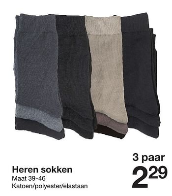 Aanbiedingen Heren sokken - Huismerk - Zeeman  - Geldig van 20/08/2016 tot 31/12/2016 bij Zeeman