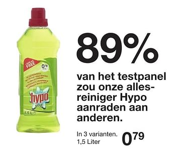 Aanbiedingen Allesreiniger hypo - Hypo - Geldig van 20/08/2016 tot 31/12/2016 bij Zeeman