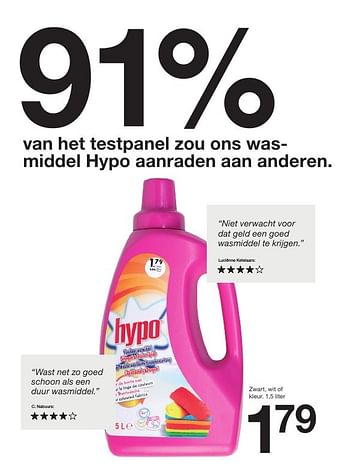 Aanbiedingen Wasmiddel hypo - Hypo - Geldig van 20/08/2016 tot 31/12/2016 bij Zeeman