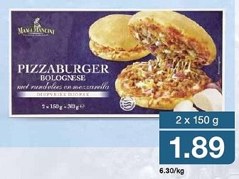 Aanbiedingen Pizzaburger bolognese - Mama Mancini - Geldig van 17/08/2016 tot 23/08/2016 bij Aldi