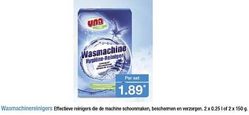 Aanbiedingen Wasmachinereinigers effectieve reinigers die de machine schoonmaken beschermen en verzorgen - Una - Geldig van 17/08/2016 tot 23/08/2016 bij Aldi